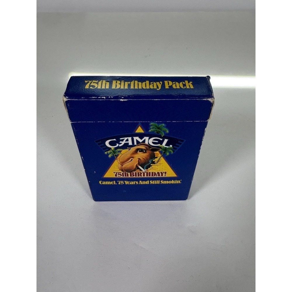Vintage 1988 Camel 75th Birthday Playing Cards Joe Camel Complete Deck w/ Box